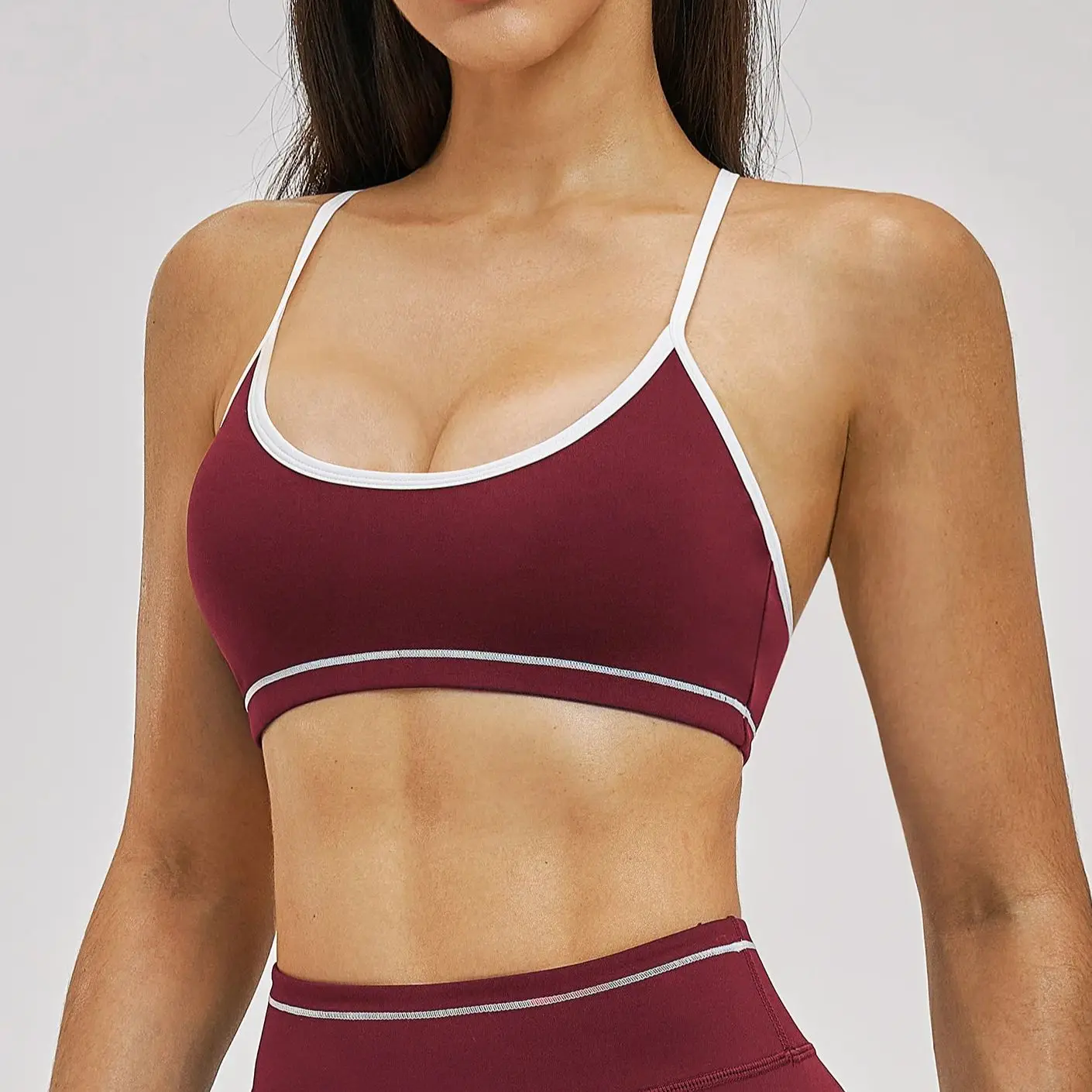 Ningyu Yoga Bra Women's Fitness Sport Bra Top Soft Tight Comprehensive Training Jogging Gym Yoga Underwear With Chest Pad Female