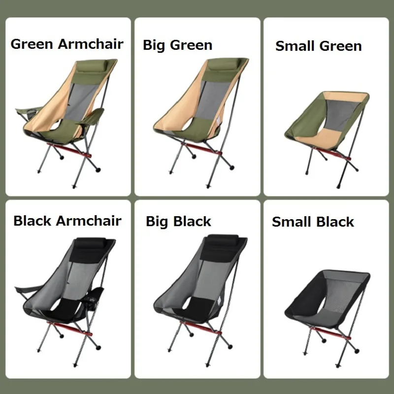 New Outdoor Folding Chair Ultralight Aluminum Moon Chair Picnic Beach Fishing Chairs Garden Seat Portable Hiking Camping Chair