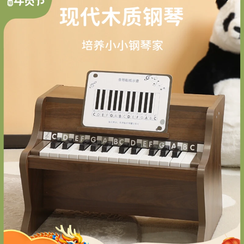 Children's Piano Wooden Boys and Girls Baby Playable Mechanical Music Toy One Year Gift