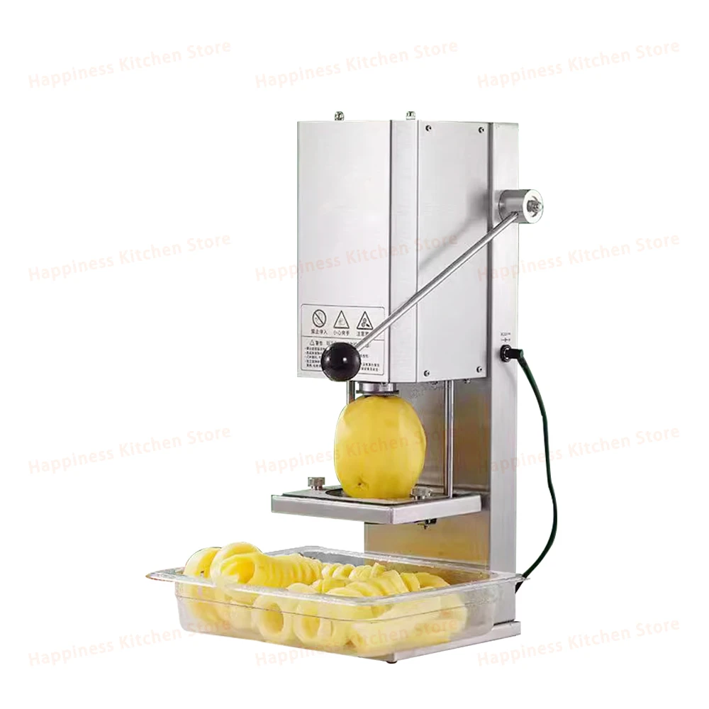 Commercial Electric French Fries Machine Automatic Curly Fries Maker Stainless Steel Food Processor 100kg/h