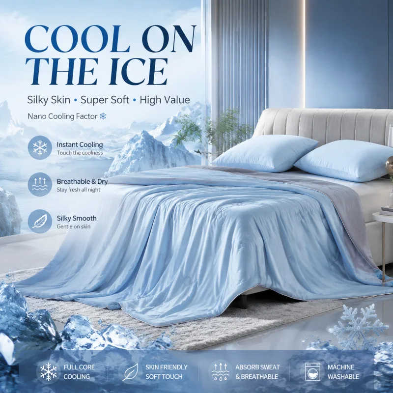Summer Cool Quilt Summer Thin Blanket Comfortable Machine Washable Conditioner Quilt Office Air Conditioner Quilt