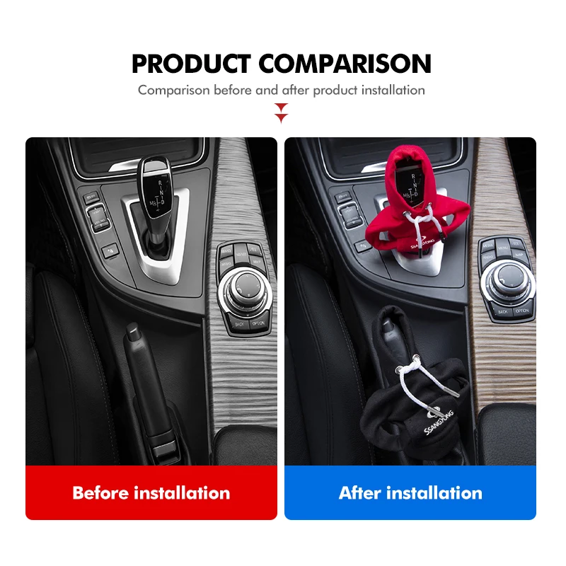 Car Gear Shift Handle Hoodie Cover Change Lever Decoration For SsangYong Actyon Korando Turismo Musso Rodius Tivoli MOBILITY