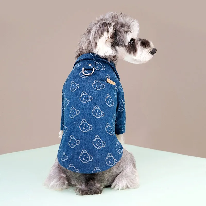 Pet Dog Shirt for Small Dogs Luxury Dog Clothes Autumn Warm Puppy Costume Cute Print Cat Shirt Pet Outfits Chihuahua Dog Clothes