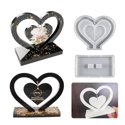 652F Large Photo Frame Resin Molds Heart Shape Silicone Mold for Epoxy Resin DIY Picture Frames Display Casting Art Crafts