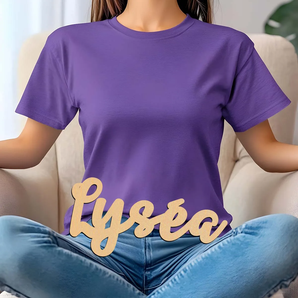 1pc Creative Lysea example Customizable Text Wood Material Wooden Decor Wooden Plaque Vertical Orientation Door Hanging Decor