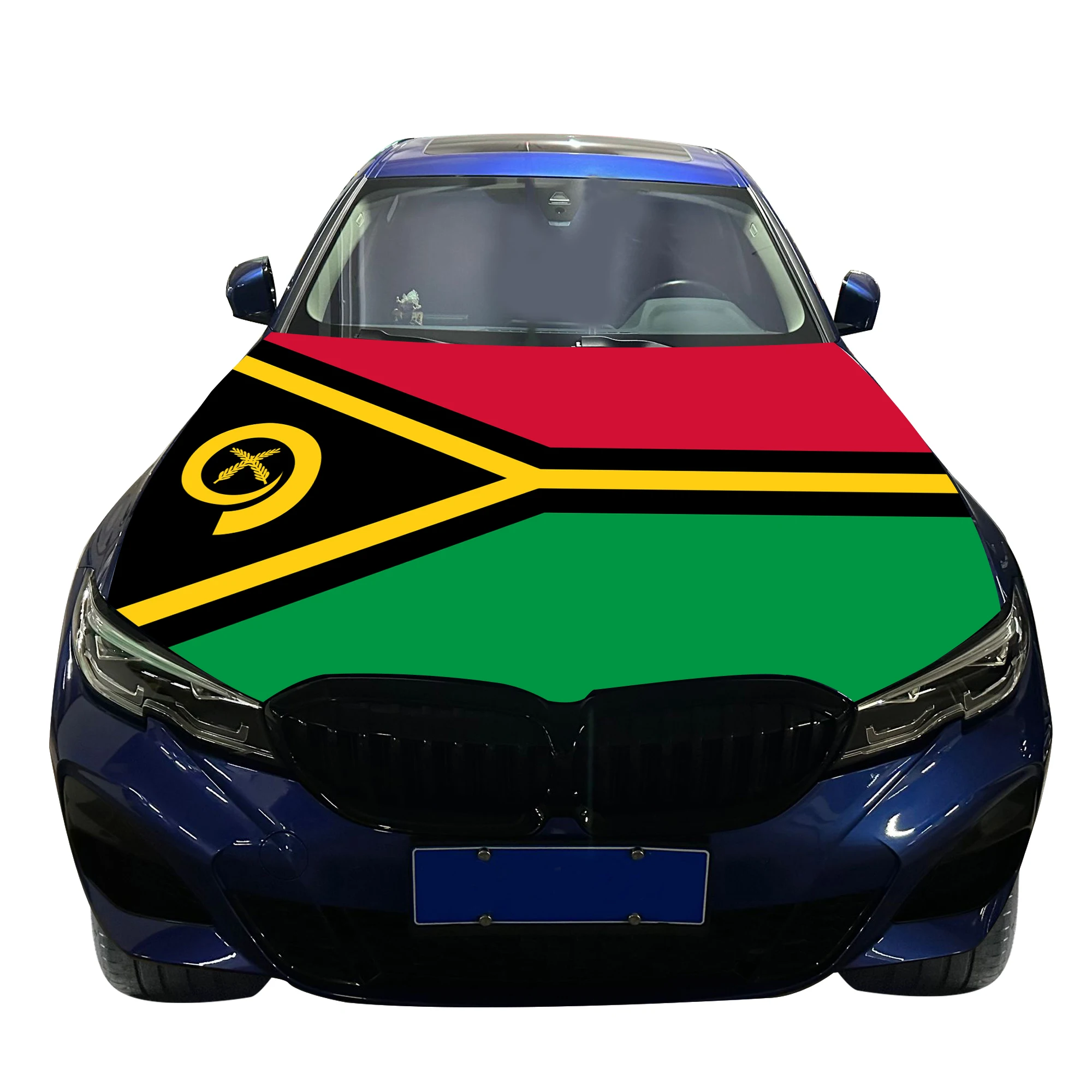 

Vanuatu Car Hood Cover Flag Universal Size Elastic Polyester 120x150cm for Car Decor