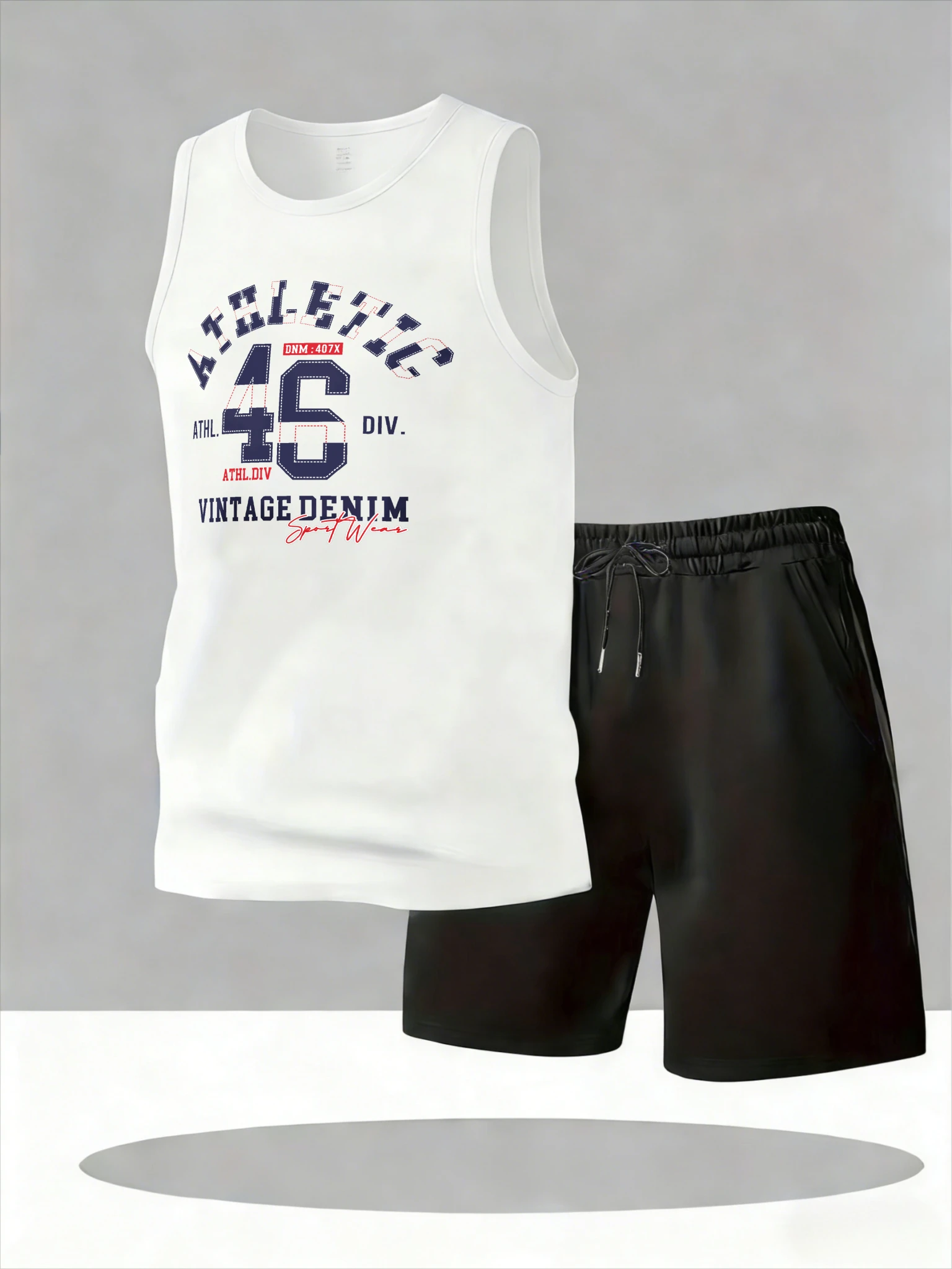 

Men's Tank Top Sets 2026 Summer Quick drying two-piece set Breathable sports running beach Y2k tracksuits oversize crewneck