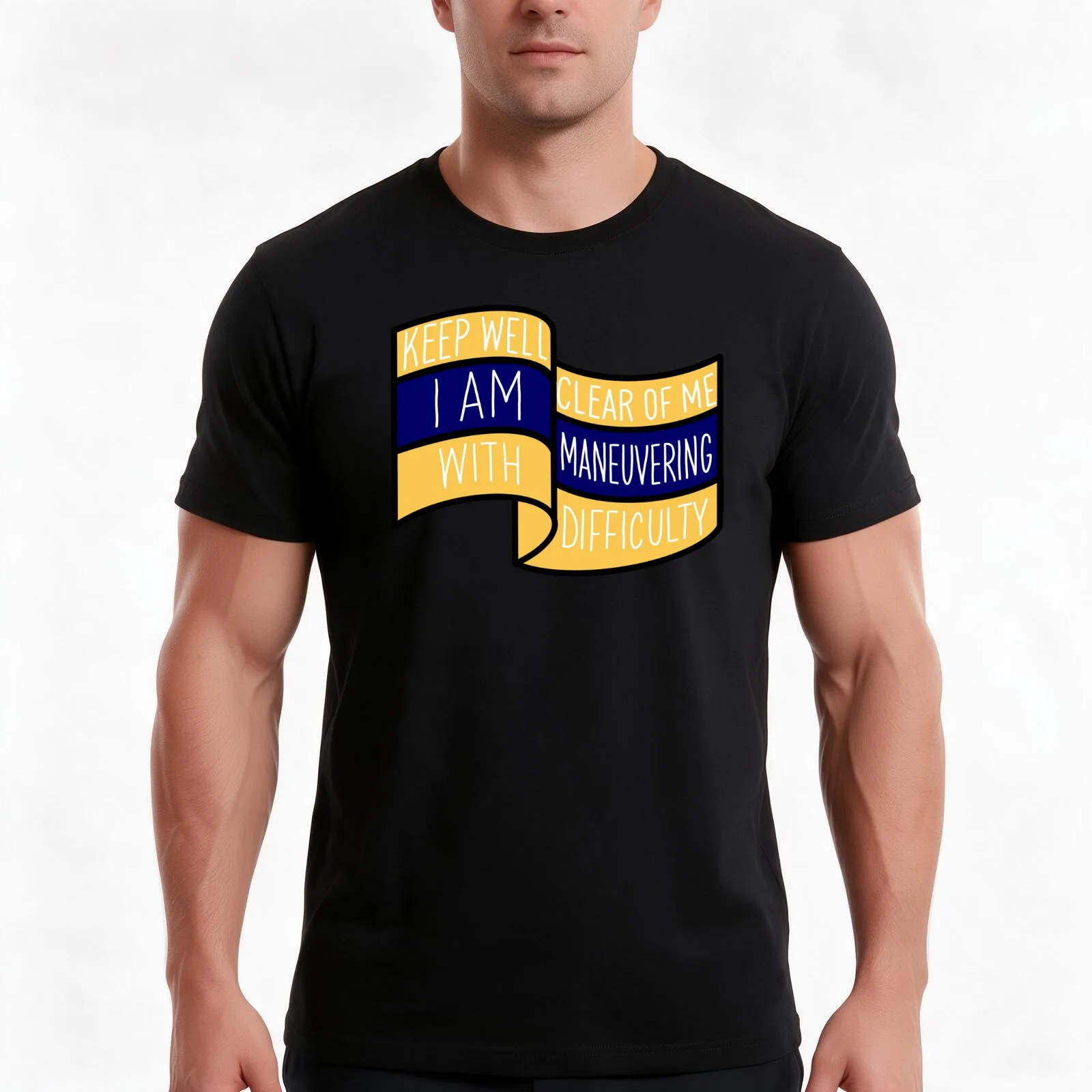 delta flag keep well clear of me i am on maneuvering with difficulty nautical flag T-Shirt Summer Casual Cotton Tee