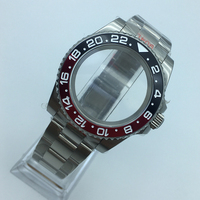316L stainless steel 40mm watch cases medium gloss oyster bracelet sliding lock sapphire 120 turn ceramic bezel For 28.5mm Dial