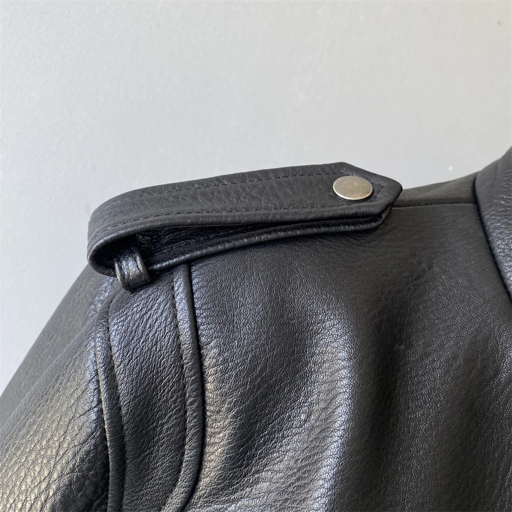 Jaxmonoy Cappotto invernale in pelle di pecora 2025 Autunno Nuovo arrivo Giacca in vera pelle da donna Moto Biker Zipper Jacke Lady Fashion Capispalla