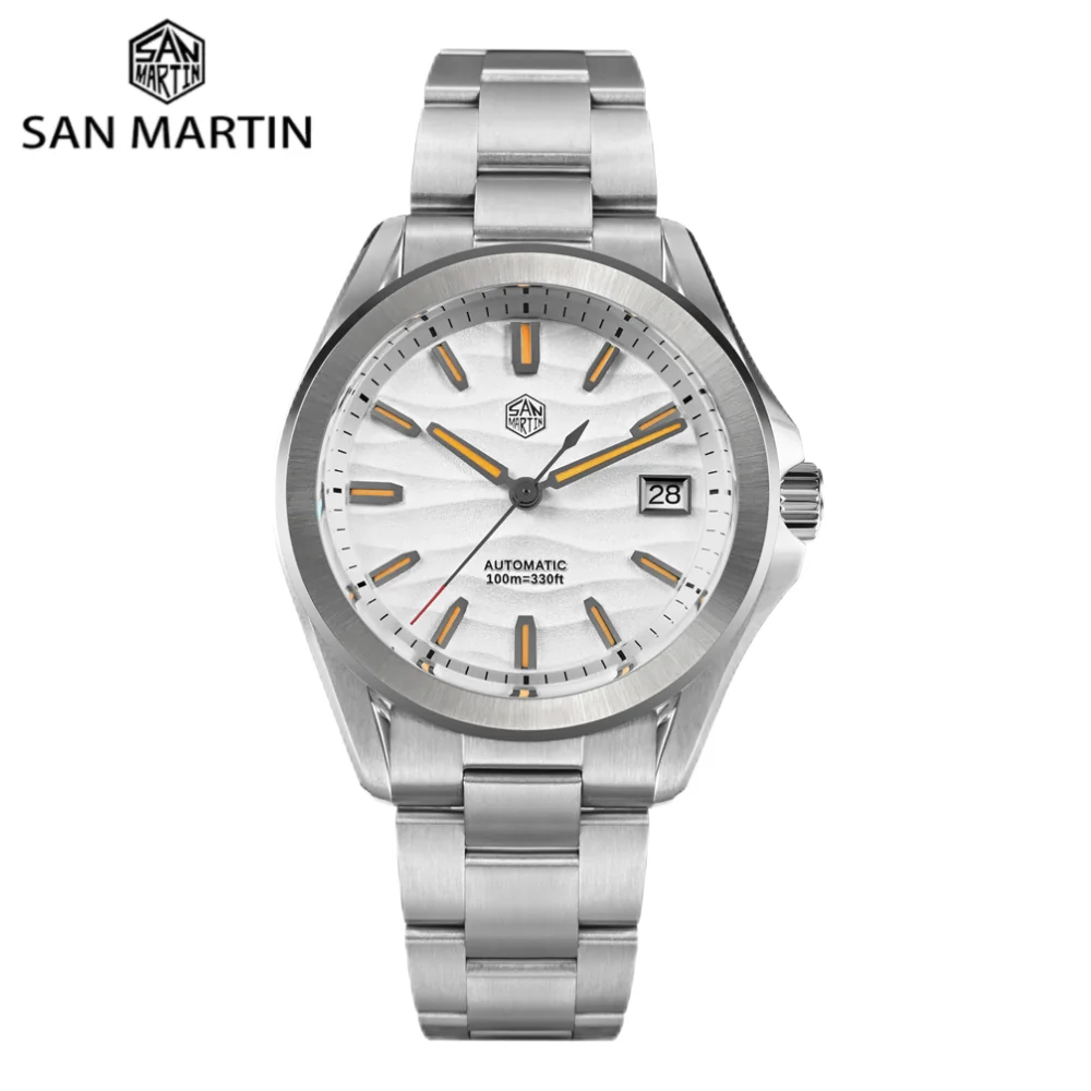 

San Martin Watches NH35 Mechanical Wristwatches Men Luxury Watch Sports 3H Date Dark Orange Lume Swim Montres Hommes SN0129C-1