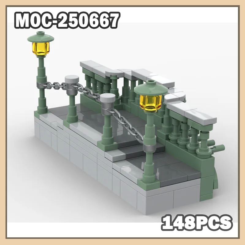 

MOC-250667 Building Block MOC City Bridge Architecture Series Modular Building Expansion Toys Small Villa Bricks Creative Gifts