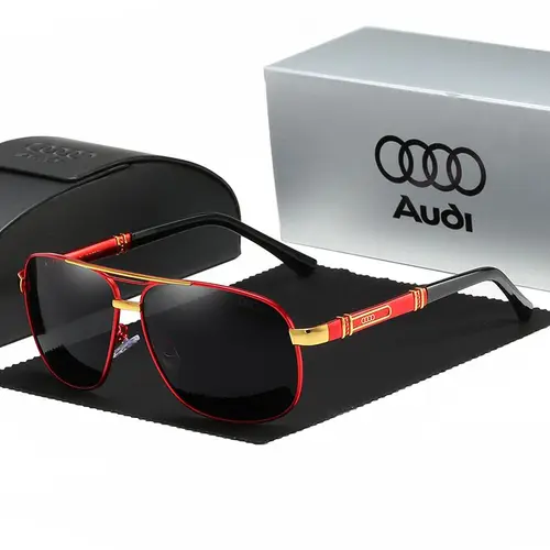 Imagen 2 del producto Para Audi A4 A6 A8 Q5 Q7 Gafas de sol polarizadas de lujo de alta gama para hombres y mujeres Gafas de conductor antideslumbrantes de lujo de marca