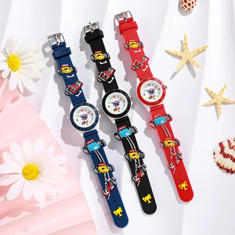 Kinderhorloges Quartz Cartoon Horloges Siliconen Kinderhorloge Racing Boy Watch Kinderhorloges kijken voor kinderen jongens