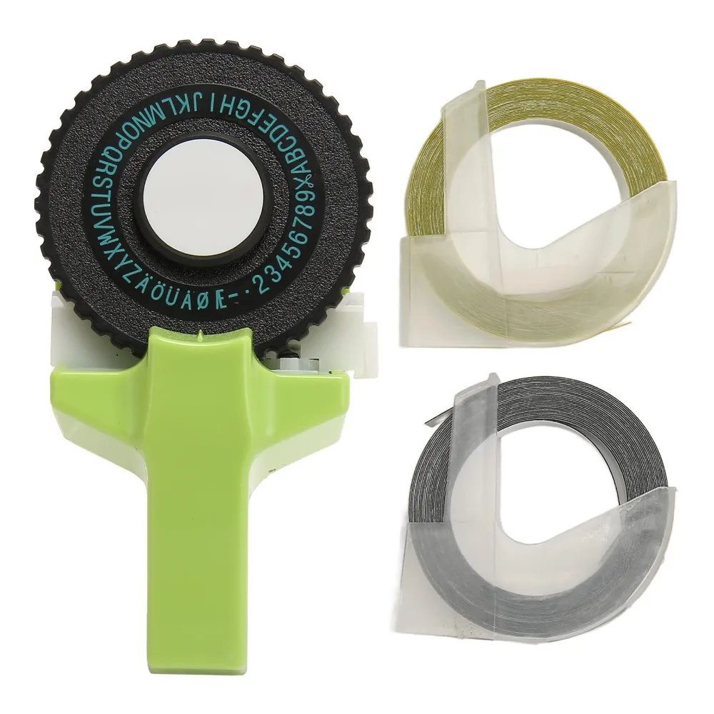 Easy Operation Manual Embossing Label Maker 3D Portable Manual Label Printer with 2 Rolls Tapes ABS Label Making Embosser Office