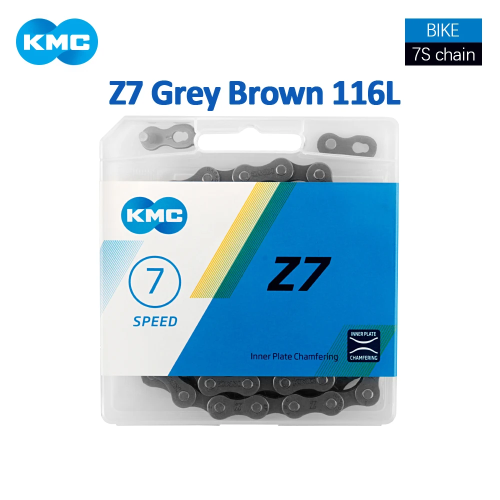 KMC Z7 Gray Brown 116L 7/14/21Speed ​​Bicycle chain 1/2