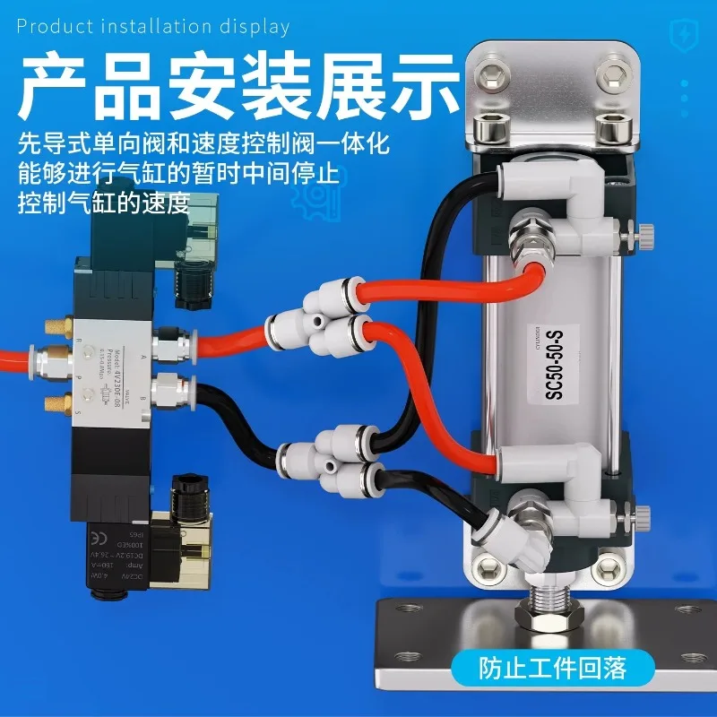 Pilot Operated One Way Speed Control Valve ASP330F 430F 530F 630F-01 02-06 8 10 12S Pneumatic Flow Adjustment Fitting
