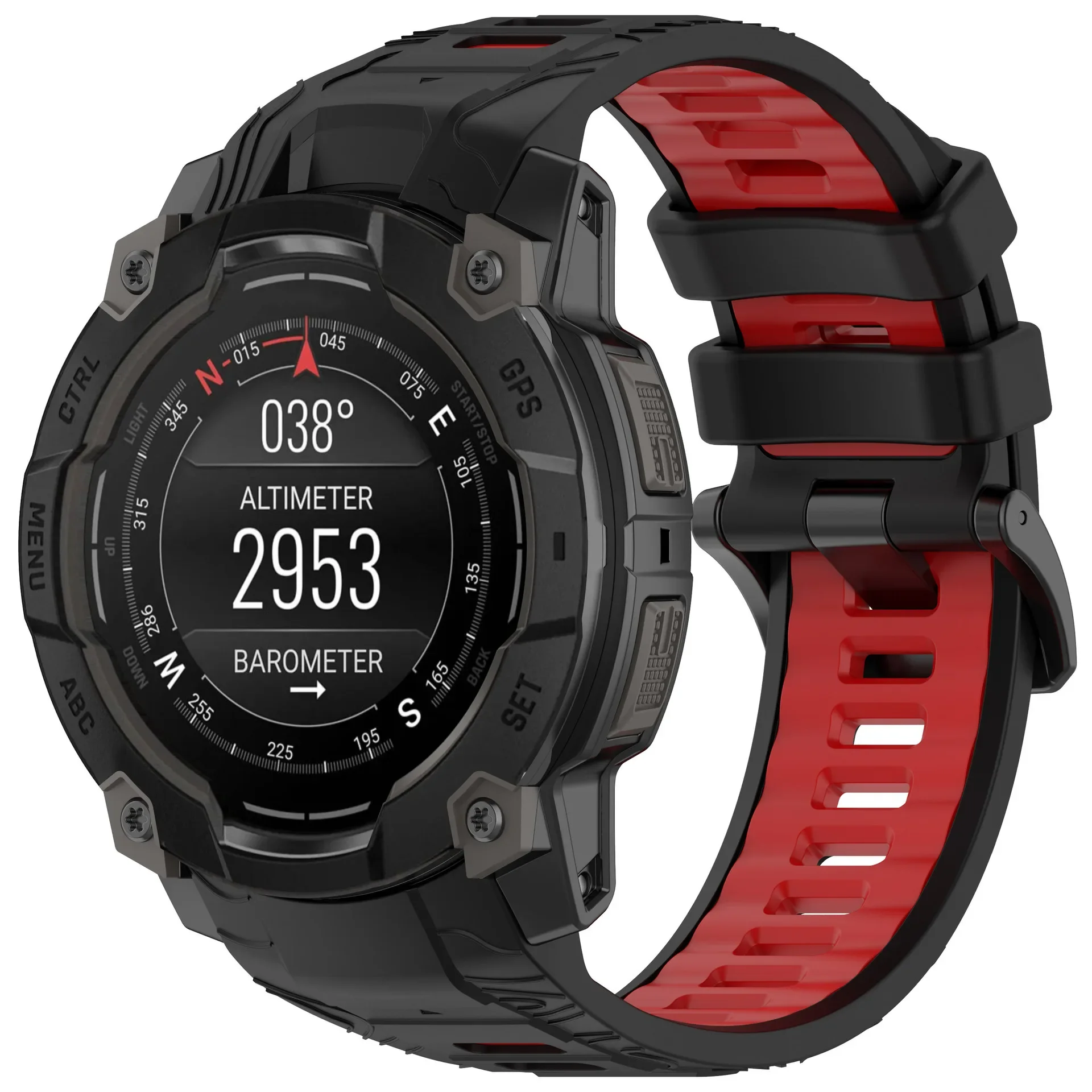 حزام سيليكون رسمي بلونين لـ Garmin Instinct 3 50 مللي متر 45 مللي متر سوار ناعم قابل للتنفس Garmin Instinct 3 45 مللي متر 50 مللي متر معصمه #3