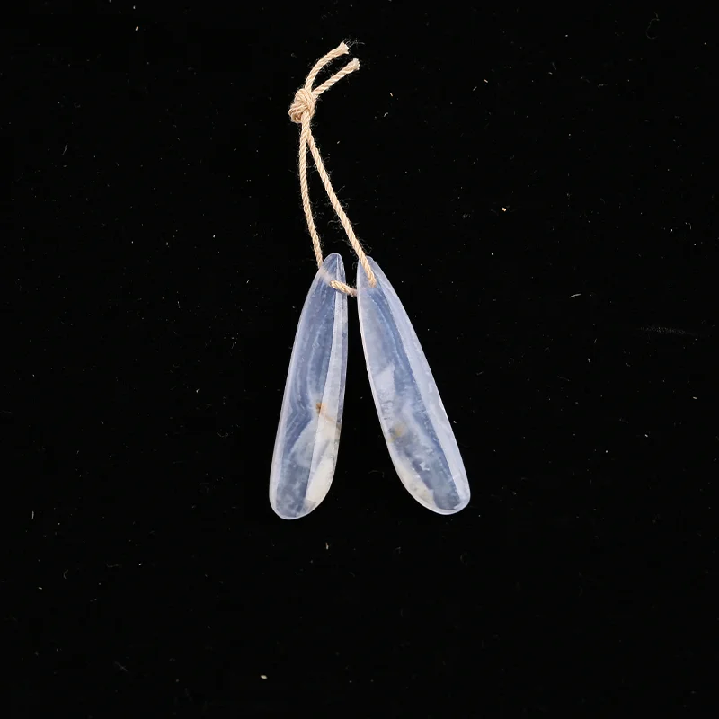 B&F Blue Lace Agate Earring Beads for Jewelry Making, Handmade Natural stones beads, Stones for jewelry Making Supplies