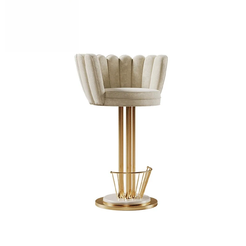 

Light Luxury High-end Fashion Bar Chair Stainless Steel Bar Stool Off White Bar Table High Chair