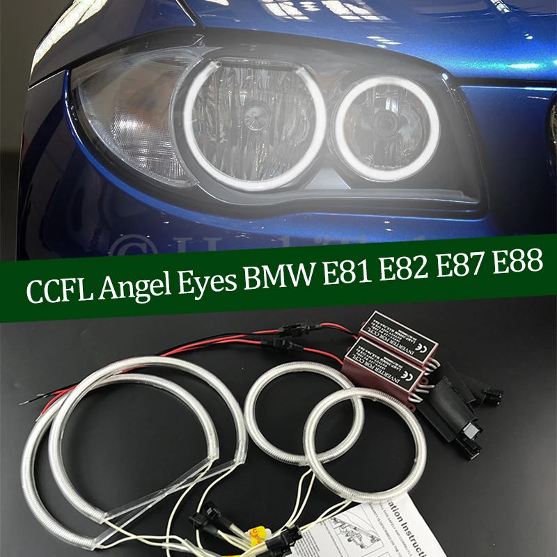 

For BMW 1 Series E81 E82 E87 E88 Halogen Headlight Demon Eye Hight Quality CCFL Angel Eyes Kit Warm White Ring