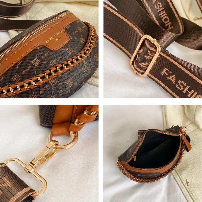 Luxury Letter Printed Chain Wasit Bags For Women Diamond Lattice Plaid Fanny Pack Female Waist Pack Ladies Crossbody Chest Bag