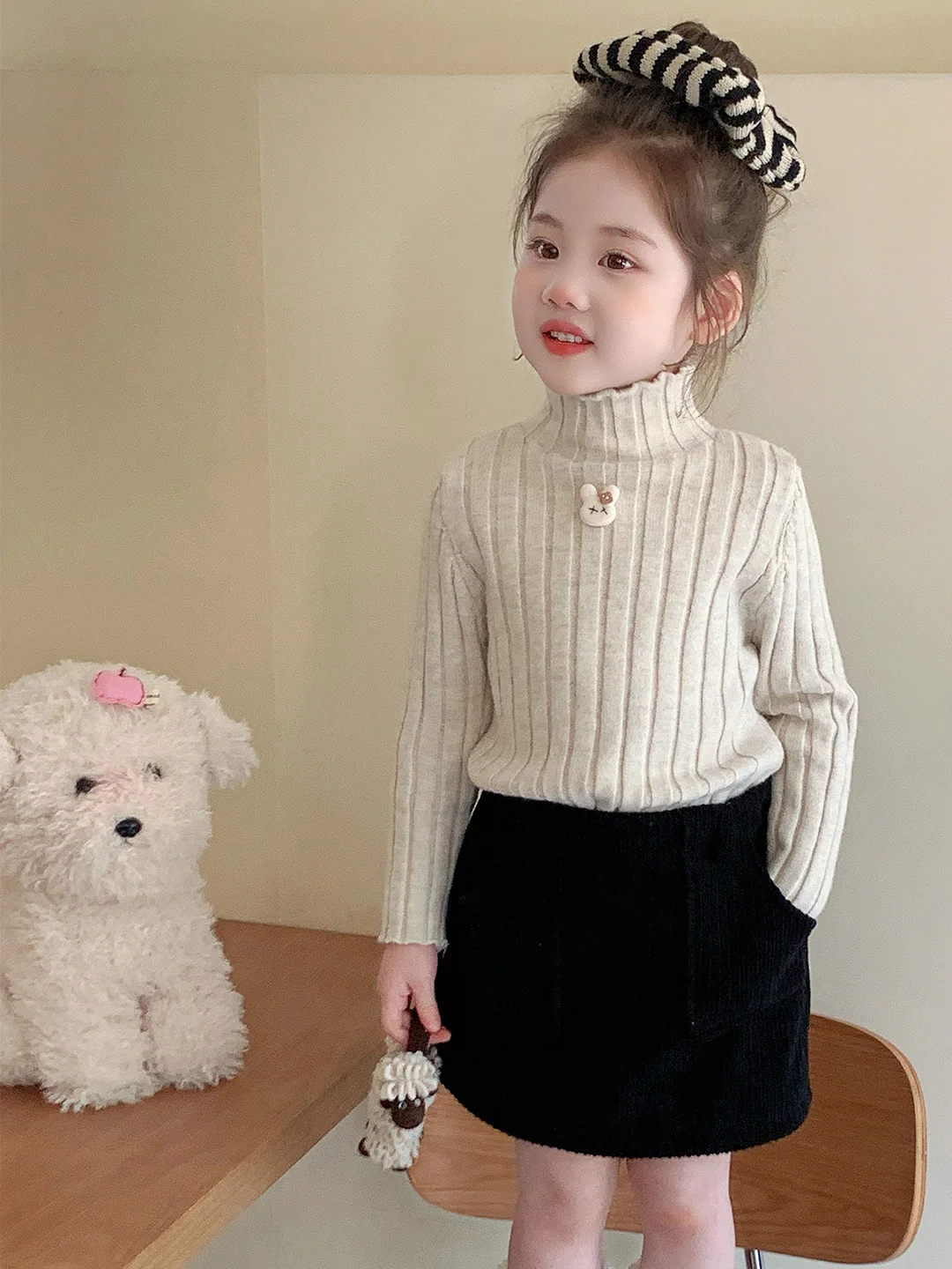 

Sli High Ne вязаный свитер для девочек, осень-зима, Новое поступление, милый базовый слой, топ, модная внутренняя одежда, одежда для малышей