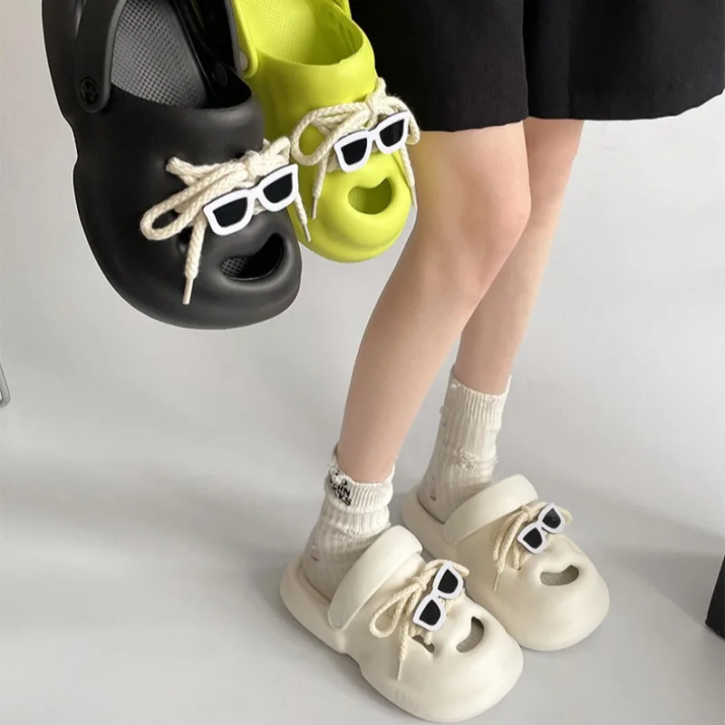 

Cool Sunglasses Thick Bottom Cave Shoes Women's Garden Clogs Slippers Outdoor Beach Sandals Home Indoor Casual Slippers