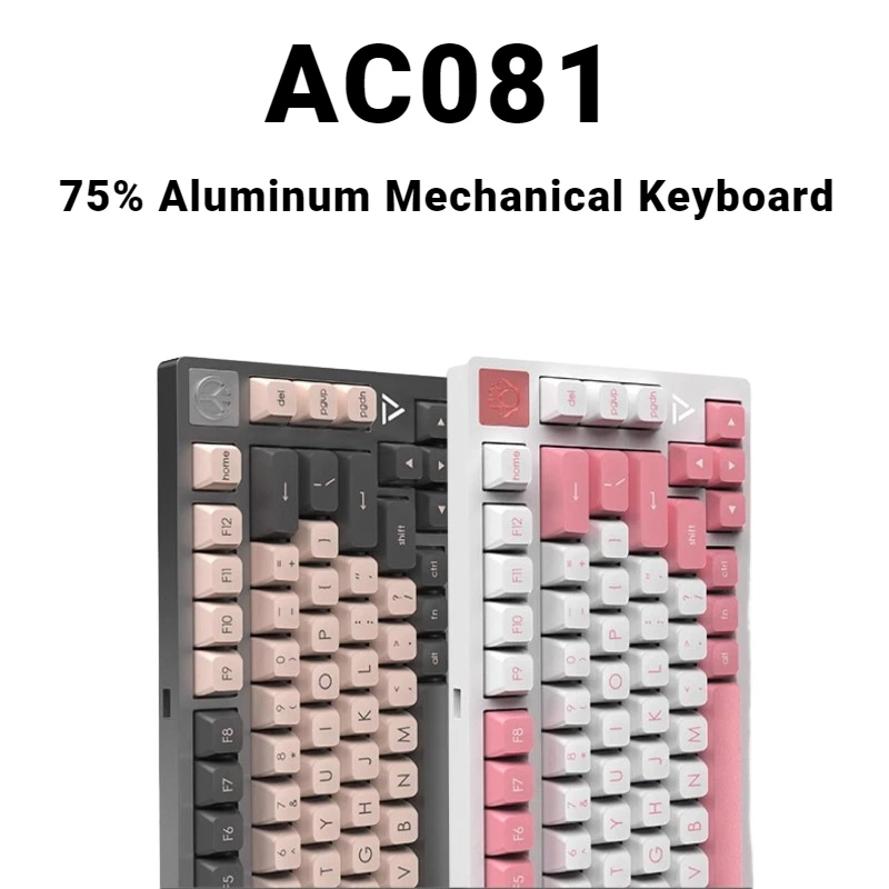 AJAZZ AC081 Aluminum Mechanical Keyboard Wired Type-C Gasket Hot-Swap RGB CNC Custom 75% Gaming Keyboard for Gamer PC Laptop