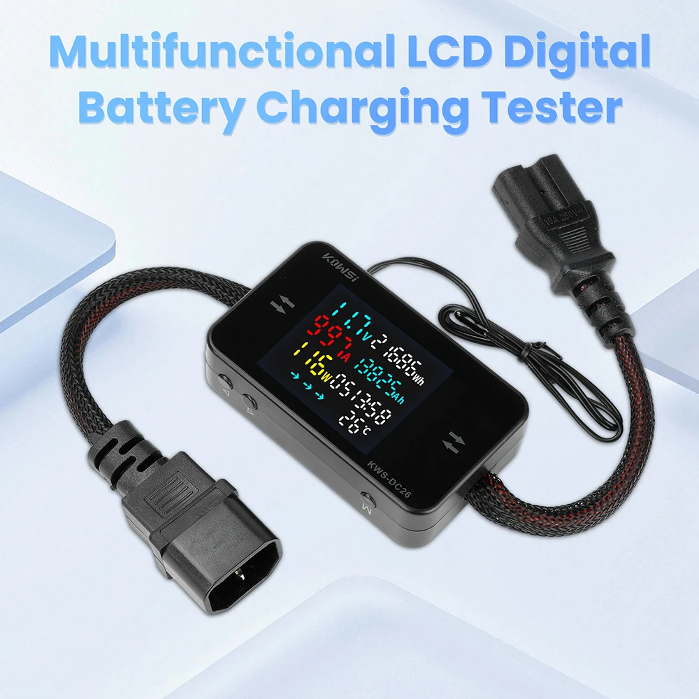 KWS-DC26 Battery Charger Tester DC8-80V 20A/25A/35A/50A Ammeter LCD Bidirectional Measurement Battery Level Detector Power Meter