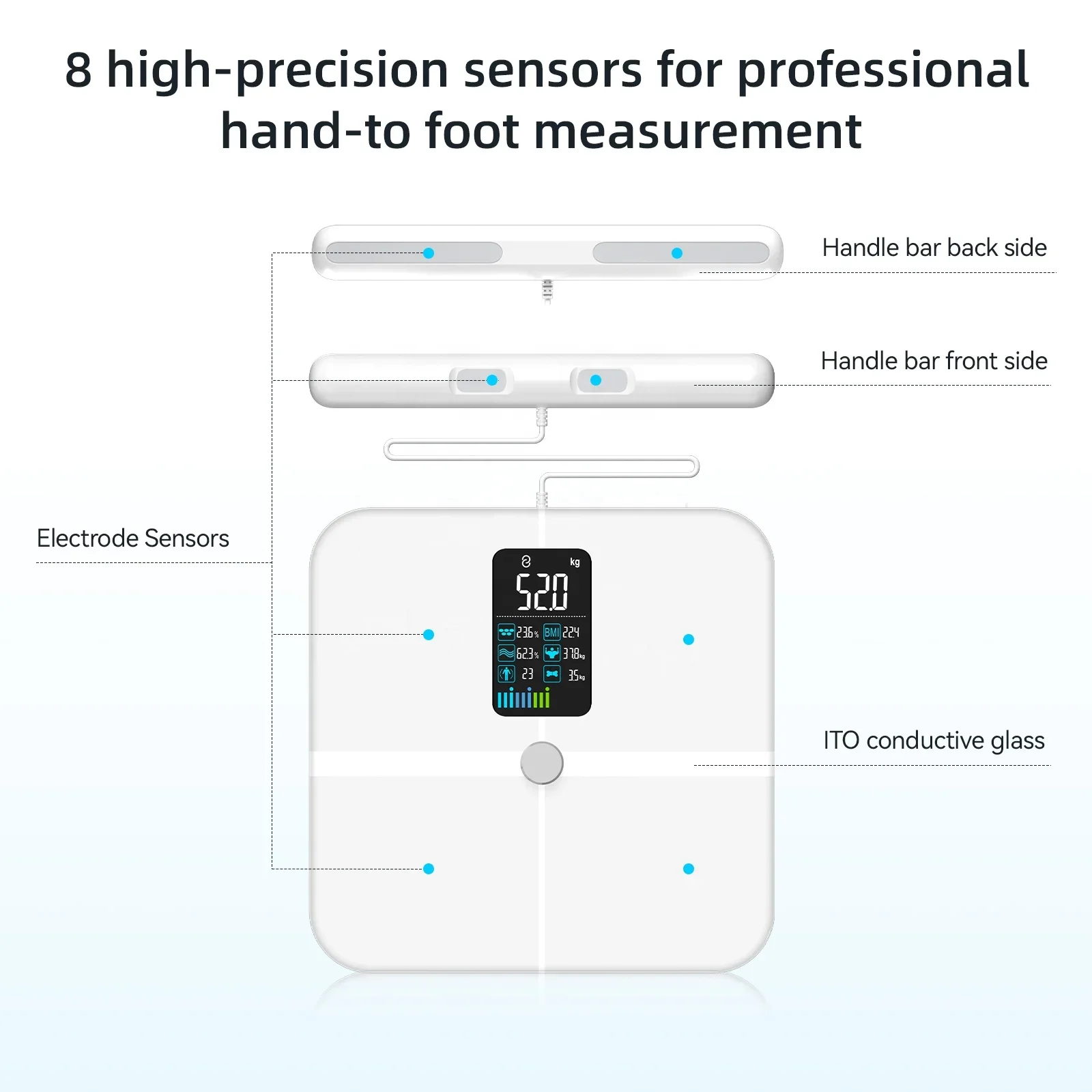 Electrode Smart Body Fat Scale LED Screen Professional Personal Body Fat Scale