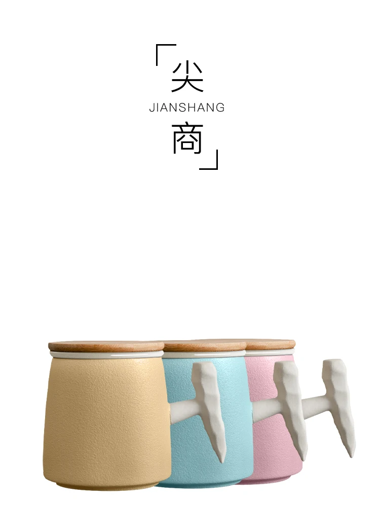 Stoneware Colorful Mugs Coffee Cups Travel Breakfast Minimalist Mugs Ceramics Chinese Coffee Cup Personality Kitchen Accessories