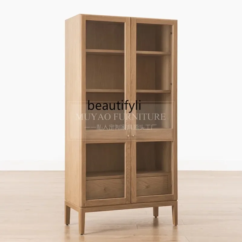

YH American log color display cabinet, modern simple glass decorative cabinet restaurant, locker