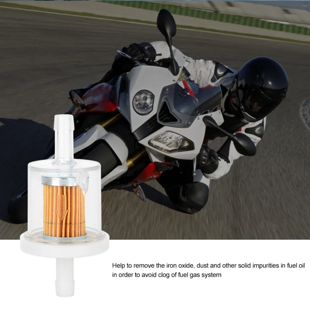 12PCS Beige Inline Fuel Filter High Performance Direct Fit Plastic Fuel Filter Fliter Paper for 493629 691035 5065D 49019-7001