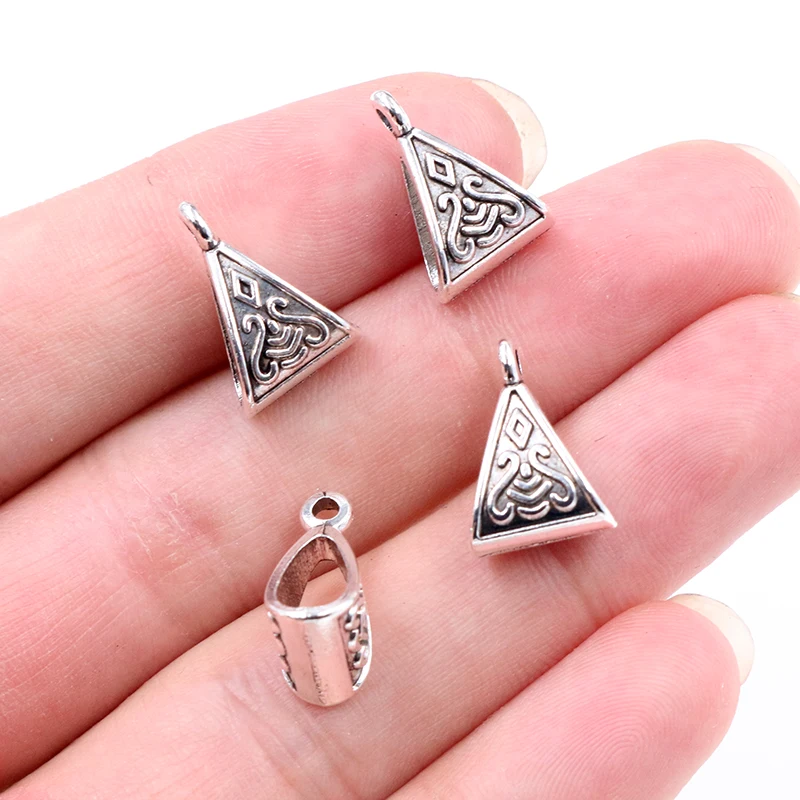 20 Uds., 15x10mm, cuentas, colgantes, joyería, collar DIY, cuentas de colores plata antigua, colgantes, abalorios
