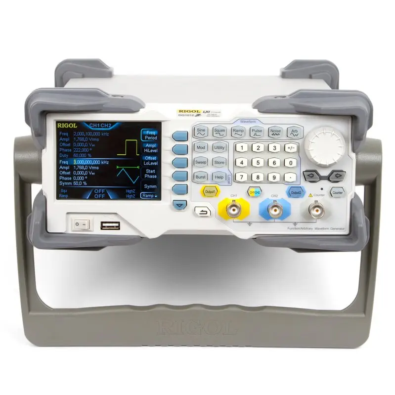 

Генератор сигналов/функциональный генератор произвольных форм волн Rigol DG1032Z, 30 МГц, 2 канала, 200 MSa/s, 8Mpts, 14 бит, вертикальное разрешение