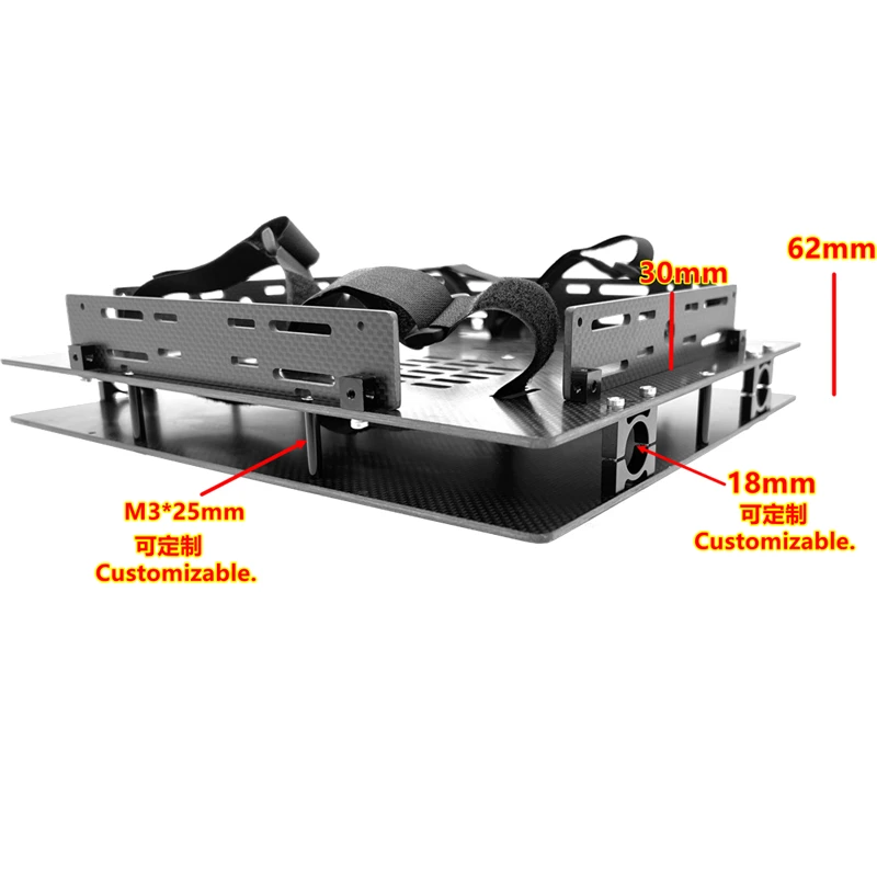 XAERO Dual Battery Quick Release Carbon Fiber Mount Plate for 2x 14S 34000mAh Semi Solid LiPo Drone