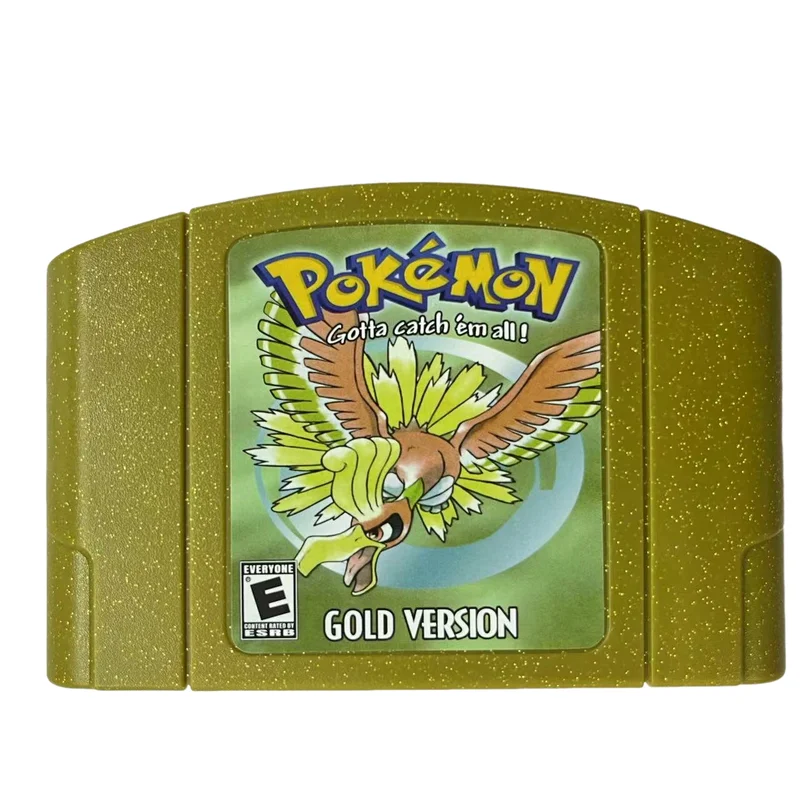 Cartouche de jeux vidéo pour Console 64 bits, Version américaine N64, série Pokemon, cristal or argent, stade 1 2, Collection de loisirs, jouets cadeaux
