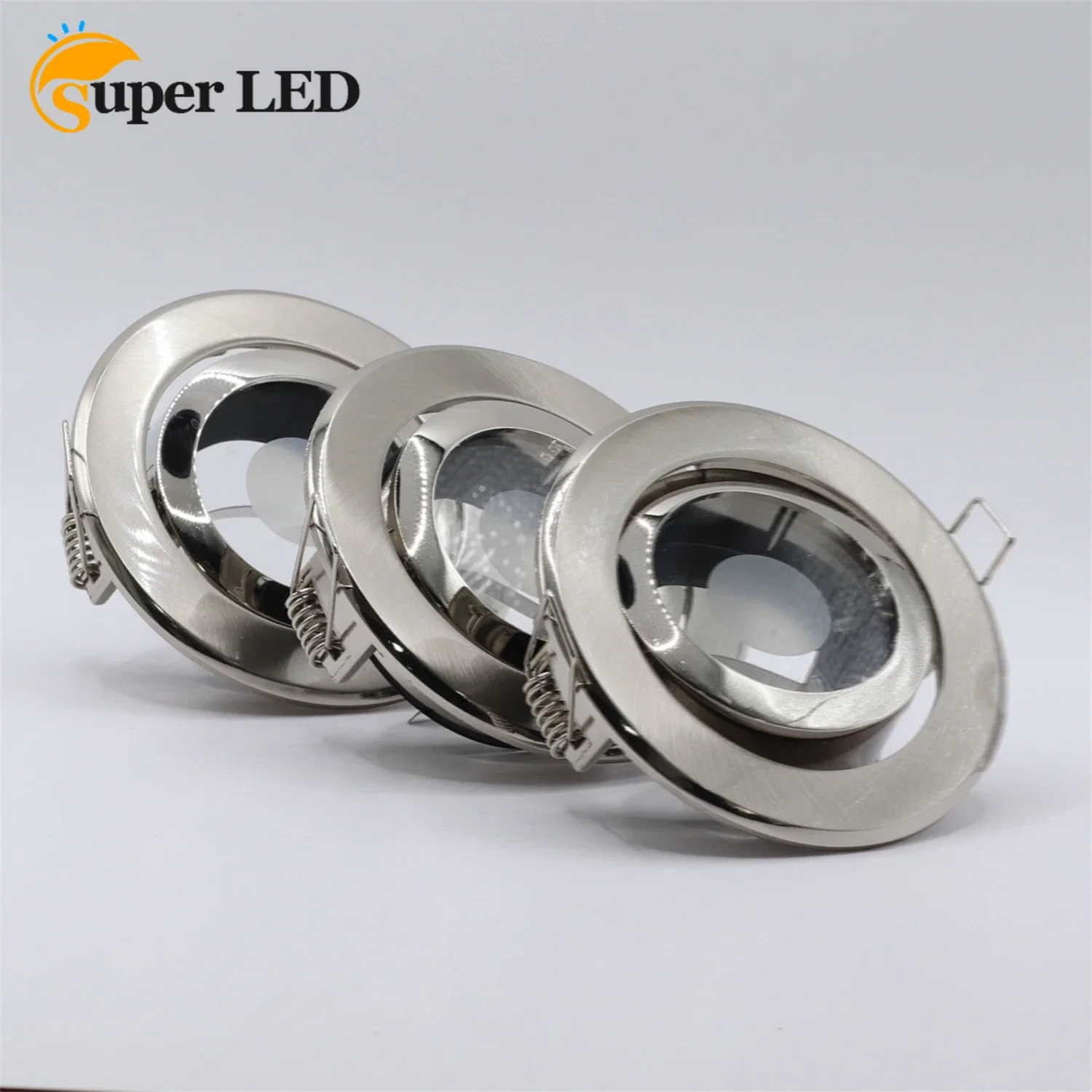 LED GU10 & MR16 tahan air Satin nikel Downlight Casing lampu sorot ceruk lampu sorot