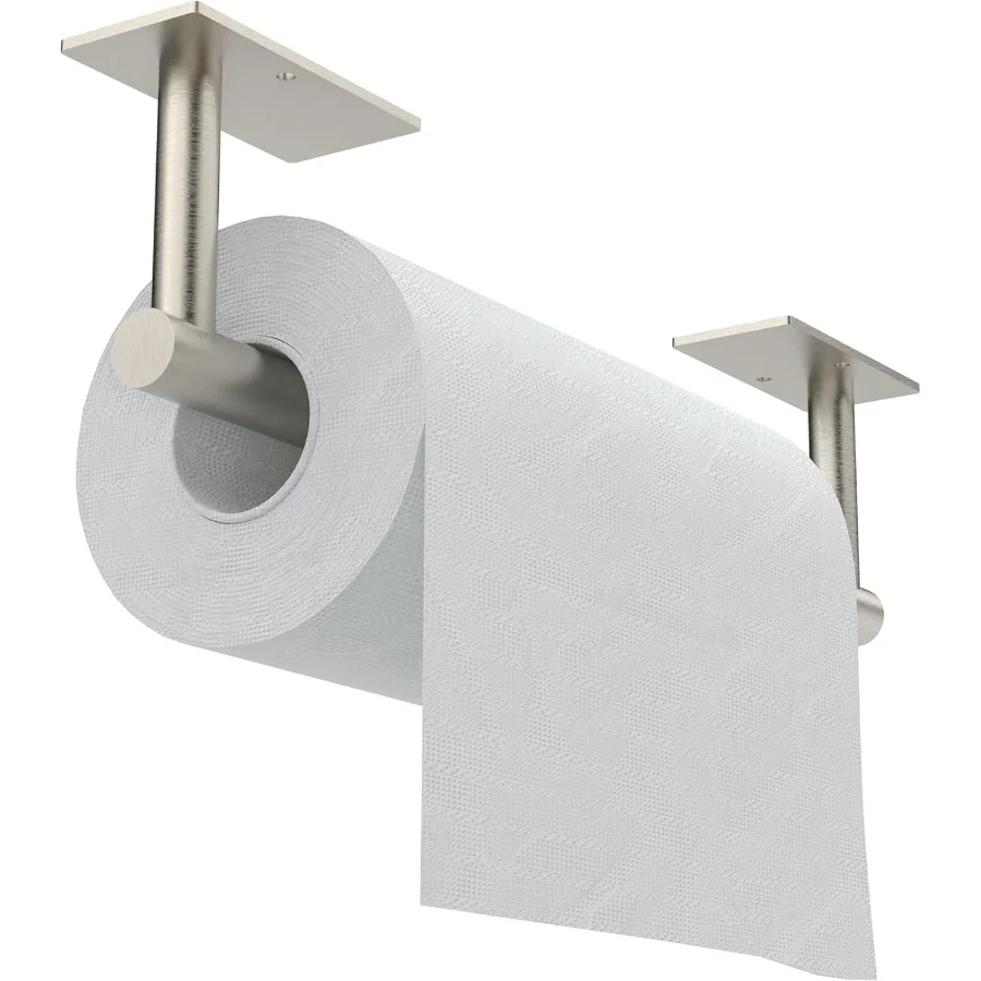 

Paper Towel Holder Under Cabinet Self Adhesive or Wall Mounted SUS304 Stainless Steel Paper Towel Holder for Kitchen Bathroom F
