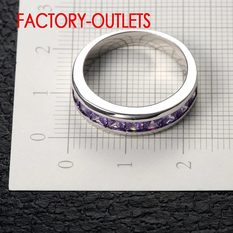 Genuine 925 Sterling Silver Engagement Ring Fashion Jewelry Trendy Style Cubic Zirconia Pave Setting Women Girls Wholesale