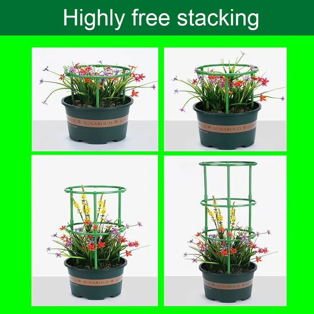 3 Set Durable Green Plant Support Pile Half Round Removable Bonsai Fixing Rod Easy to Use Garden Plant Stake Holder