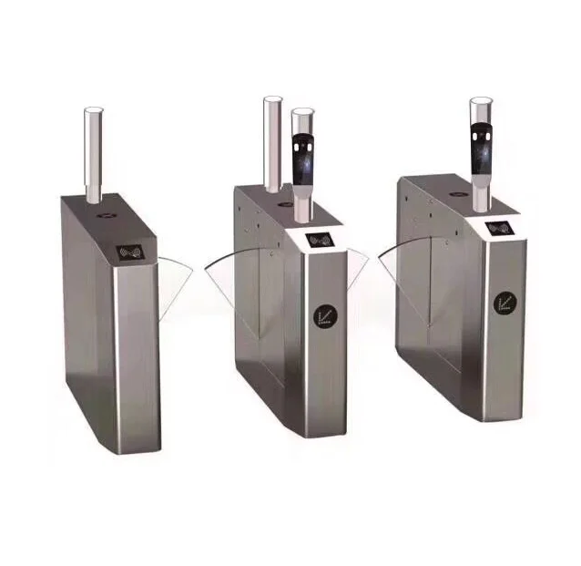 School Flap Turnstile Gate Automatic Entrance Control Flap Barrier Gate for University Library with RFID Card/Face Recognition