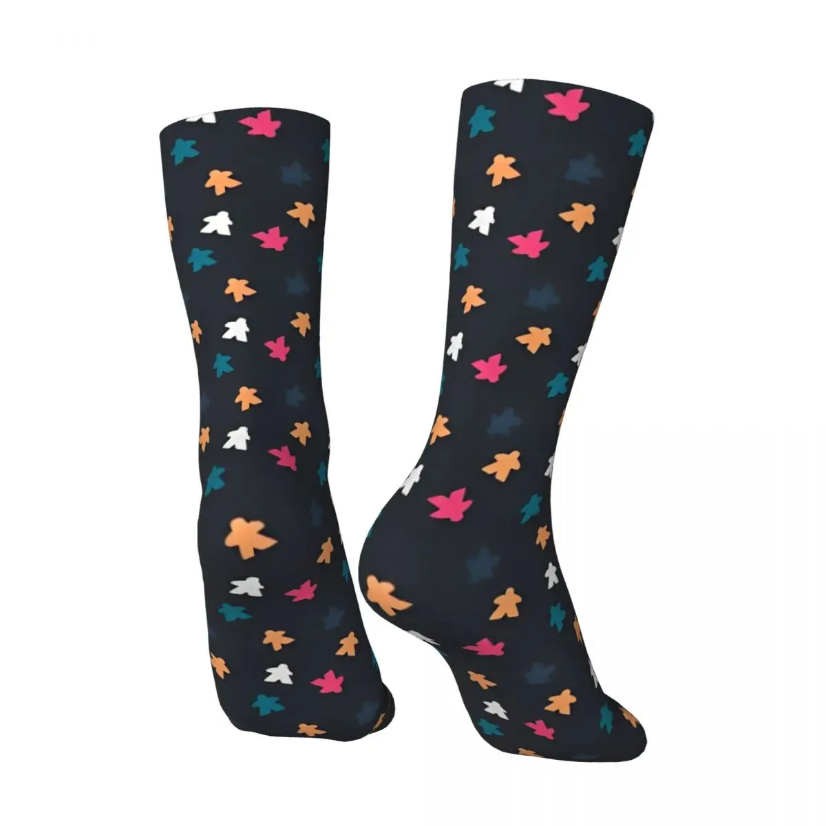 Dunkle Meeple Muster Strümpfe Frauen Männer Brettspiele Socken bequeme Socken Winter lauf Sport anti bakterielle Grafik Socken