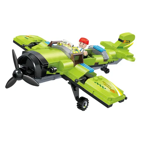 COGO Militär Klassisk 3-i-1 Modell Den Gröna Biplanen Samling Byggklossar - Klossar Leksaker Presenter (178 Bitar) 10 best sales cogo byggstenar - №9
