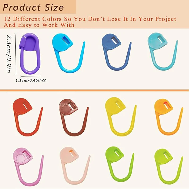 50/100/200/300/400/500Pcs Mixed Color Mini Resin Clips | Locking Stitch Markers for Knitting, Crochet & Sewing DIY Tools