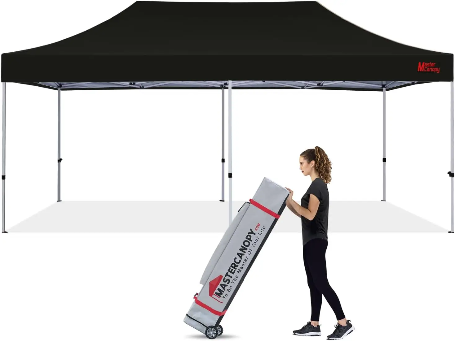 Pop Up Canopy Tent Commercial 10x20Instant Shelter Black Sturdy Frame Waterproof Can Effectively Reflect 99% of Harmful Sunlight