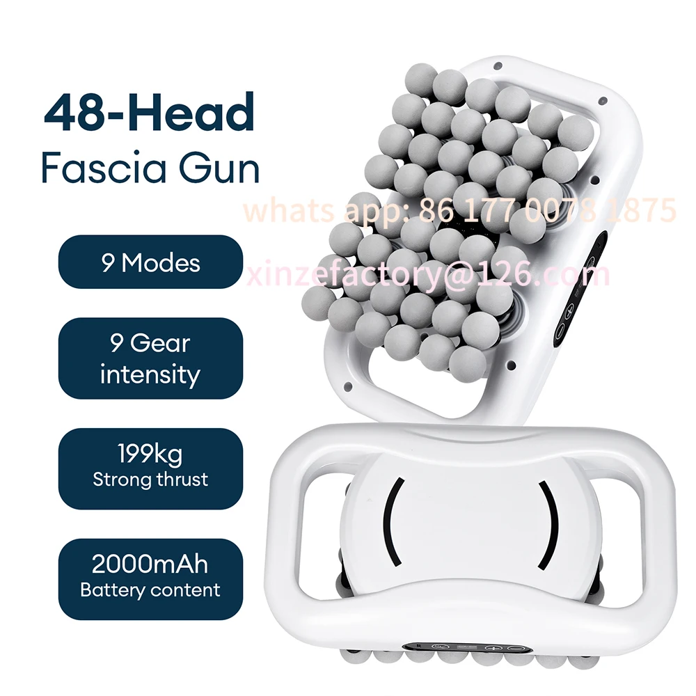 Customizable 48-Heads Body Massage Gun High-Frequency Vibration Fascia Gun Back Waist Thigh Massager Neck Shoulder Massager Musc