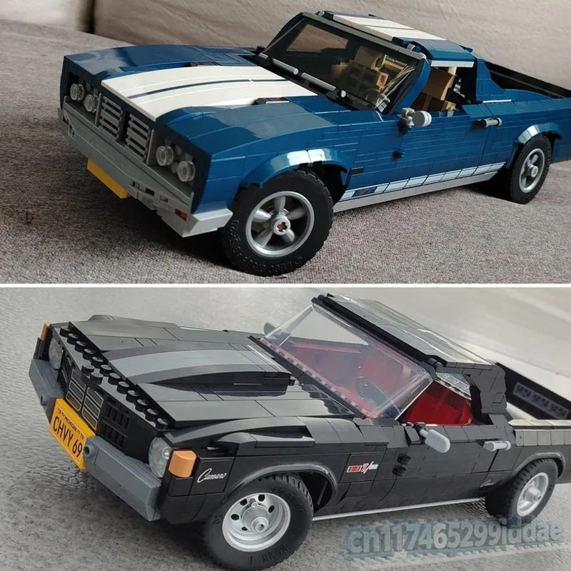 2389Parts Classic American Style Pickup Coupe Building Blocks Vintage Utility Vehicle Model DIY Assembly Creative Display Gift
