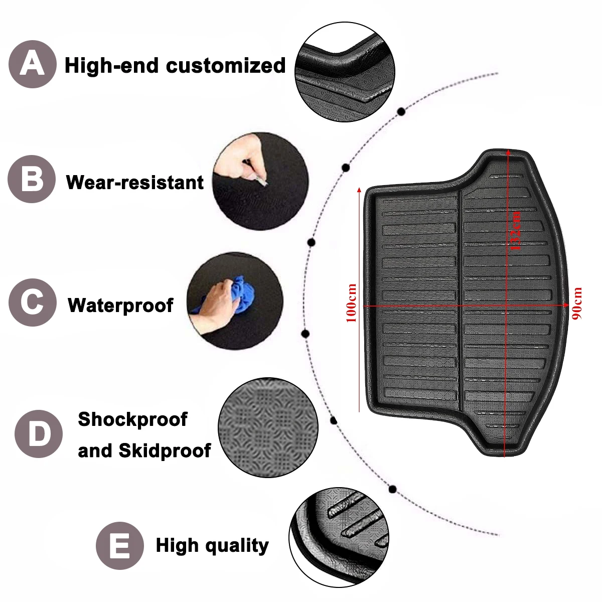 Car styling Accessories Boot Liner Interior Rear Floor Trunk Cargo Waterproof Floor Mat For Kia Sportage R 2011 2012 13 14 2015